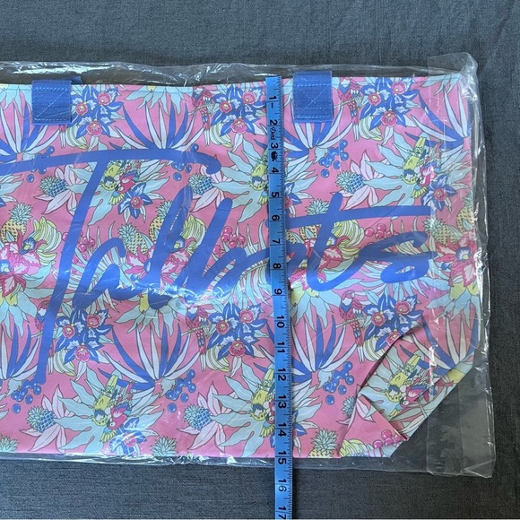 Talbots Canvas Tote Bag Multicolor Hawaiian Floral - Picture 5 of 6